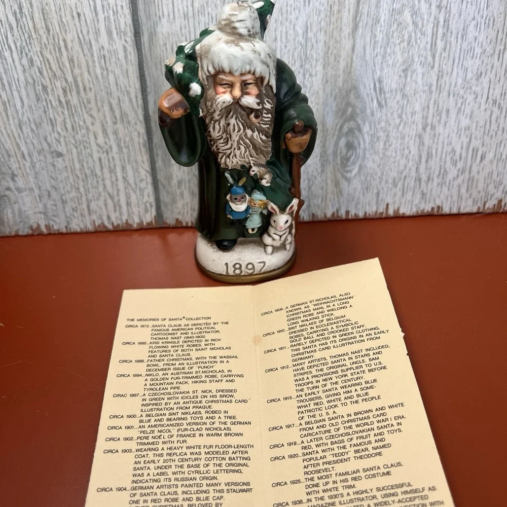 Vtg Memories of Santa Christmas Ornaments‎ In Box Hand Painted #8446